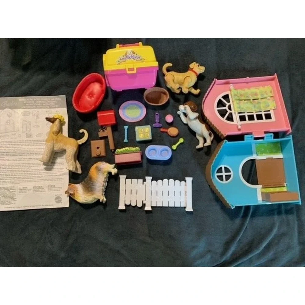 Barbie Dream Puppy House RARE Life In The Dream house Dog Toys Bed Complete plus